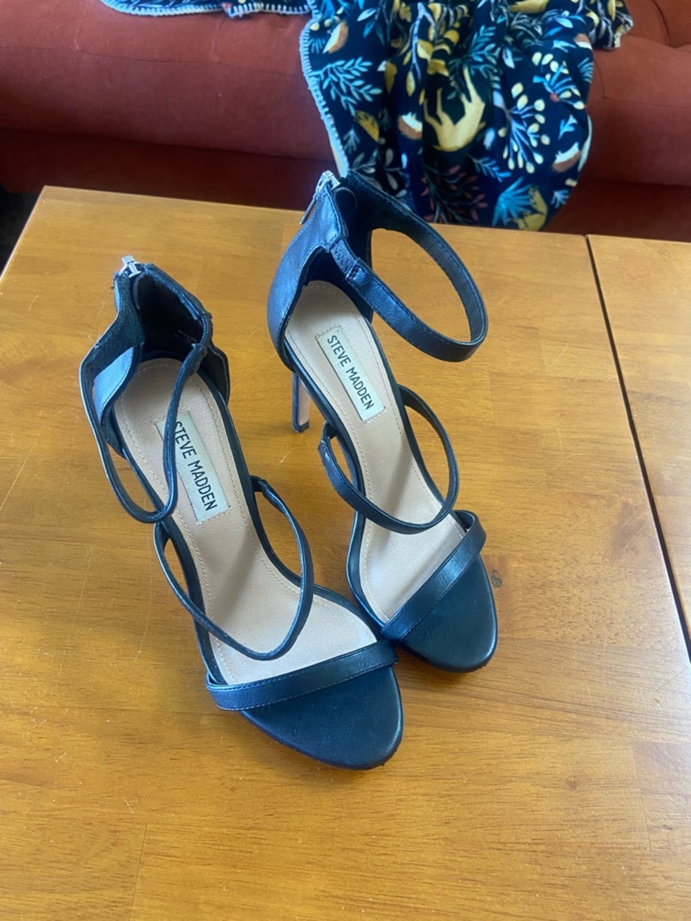 Steve Madden Black Multi-Strap Stiletto Sandals